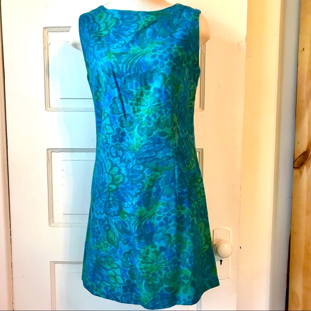 1960s Vintage Barkcloth Romper playsuit  sunDress Sz M